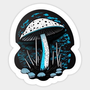 Trippy Blue Shroom Sticker